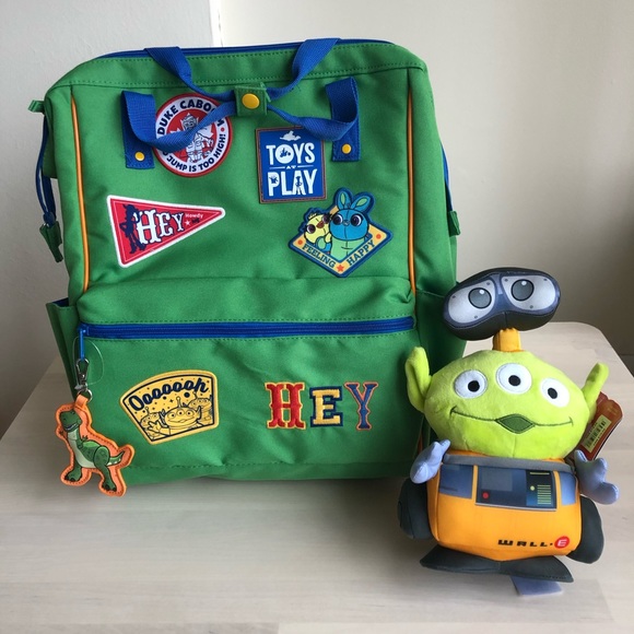 Pixar Disney Toy Story Backpack and Plushie Bundle